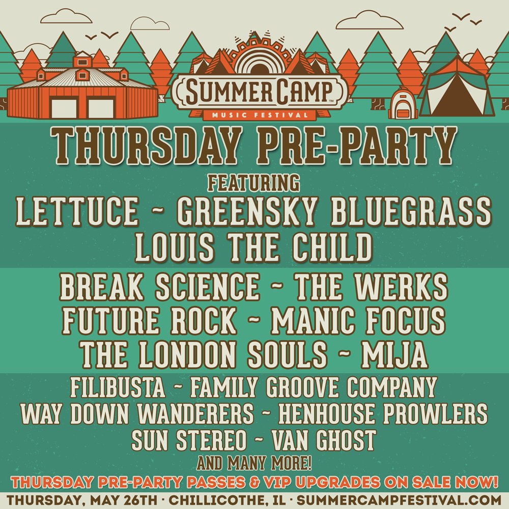 summercampfest's tweet photo. The #SCamp16 Thursday Pre-Party is STACKED! Pre-Party Passes &amp; VIP Upgrades on sale now at https://t.co/XDM1hbBbuI https://t.co/BvDyerSC4c