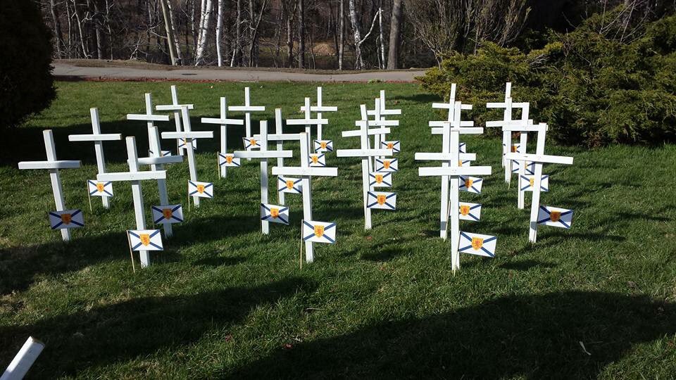 cupe4459's tweet photo. Thanks to PC Injured Workers for organizing the Day of Mourning event in Trenton, NS. Too many lost. #cupenat #ohs https://t.co/gvRoBt9mCO