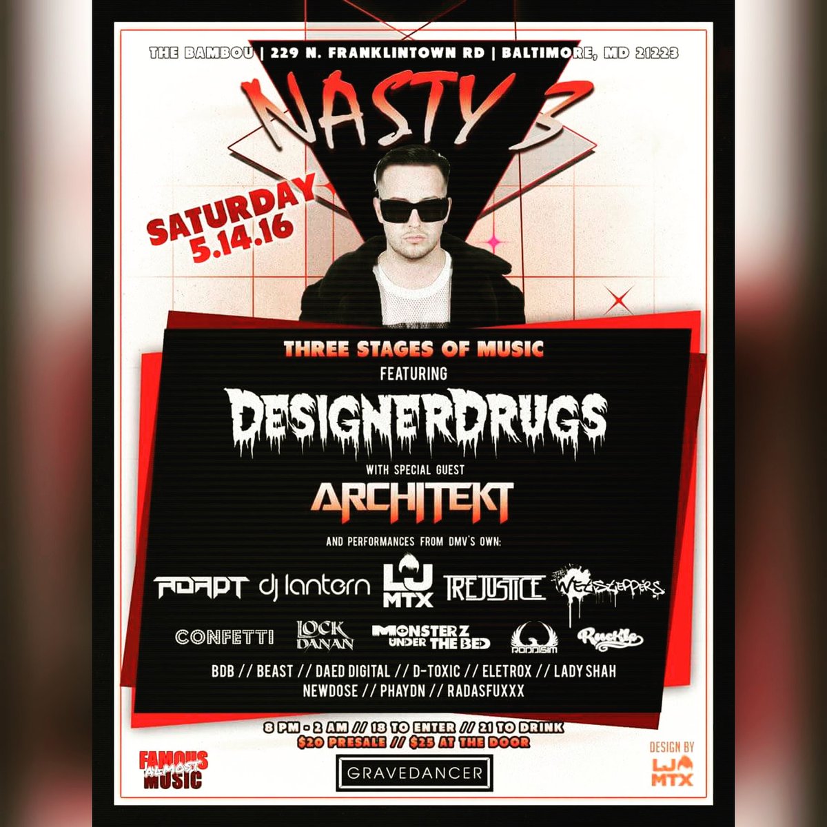 HoHlancaster's tweet photo. It's about to get NAAAASTY on May 14th! #designerdrugs #architekt #bambou #houseofheartslancaster https://t.co/9S6XTZaxYH