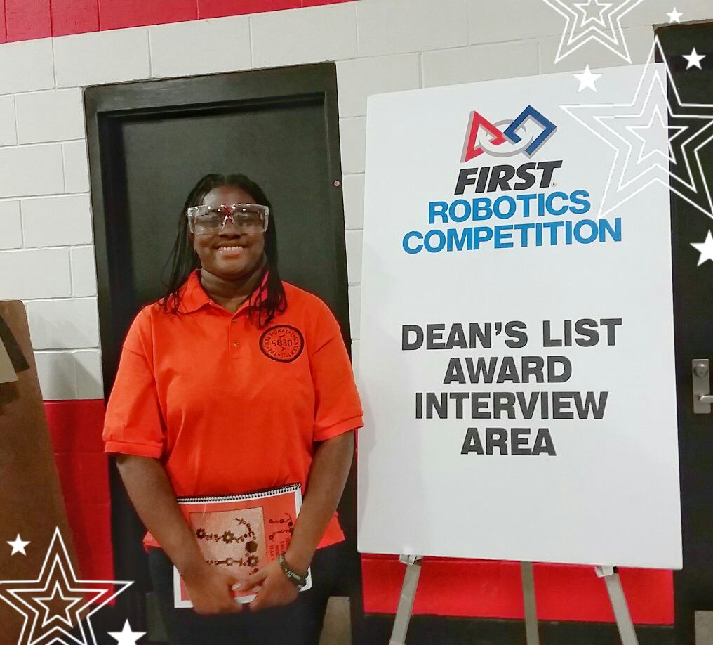 frc6239's tweet photo. Team 5830's Chenelle Foster just won the Dean's List at the FIRST World Championship #marylandfirst #frc5830 https://t.co/SkdDH5eQb6