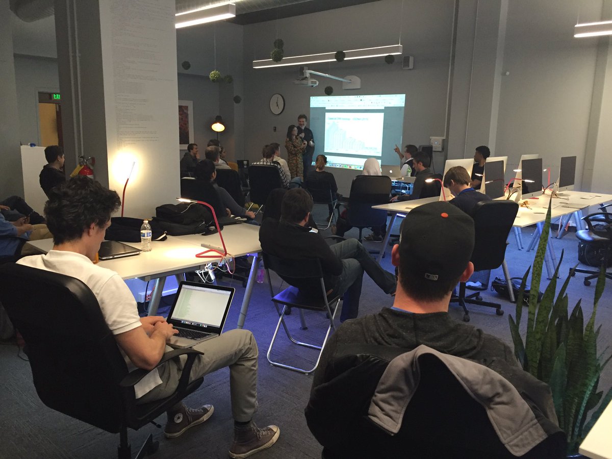 jbarbier's tweet photo. .@ronachng explaining #DeepLearning /w @Louis_Monier & @Redo :) | Live at @holbertonschool #convolutionallayer https://t.co/hgv7qEdfPf