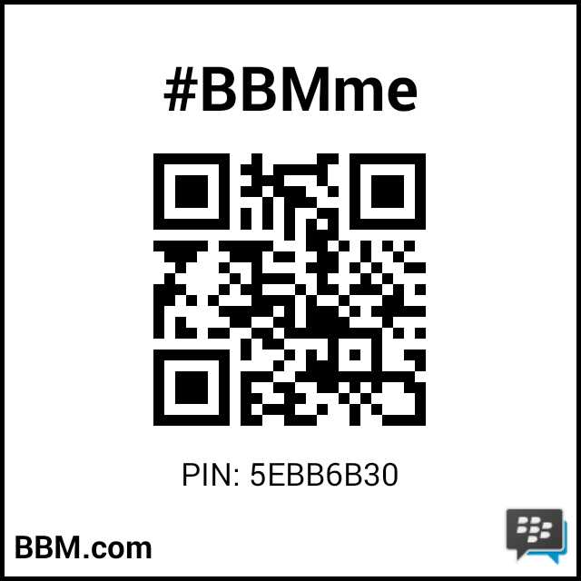 رمز PIN لـ#BBMme: 5EBB6B30
pin.bbm.com/5EBB6B30