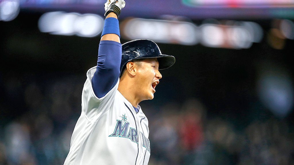 Mariners's tweet photo. Off day fun for you: RT this for a chance to win a Dae-Ho Lee player T-shirt from the @MarinersStore.  #GoMariners https://t.co/VUDMJEckd6