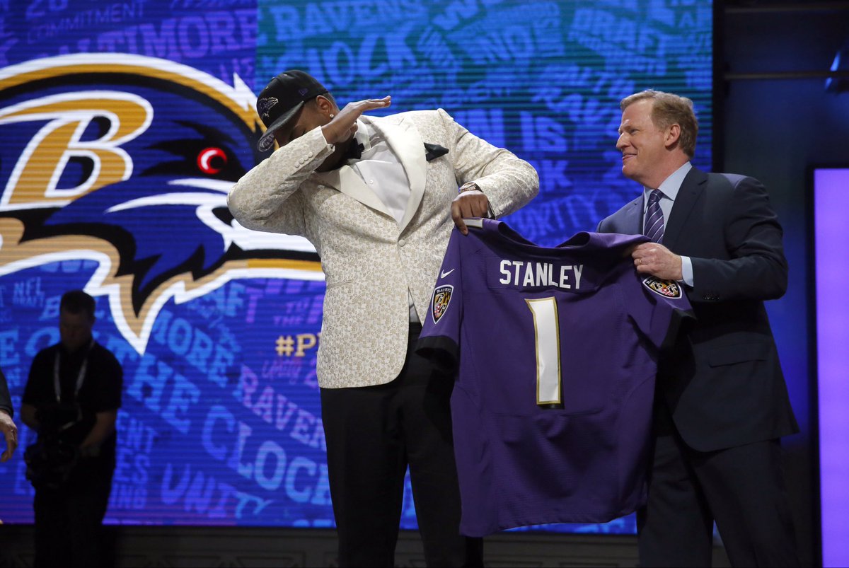 Ravens's tweet photo. Welcome to Baltimore, @ronnie_stanley. https://t.co/y6lunS2eZt