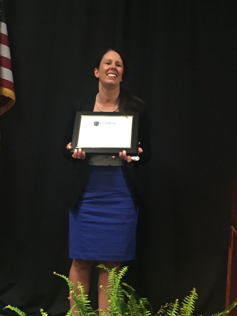 StJosephSchools's tweet photo. Congrats to Stacia Studer, 2016-2017 #SJSD Teacher of the Year! @BodePatriots https://t.co/0oU5RxUGS9