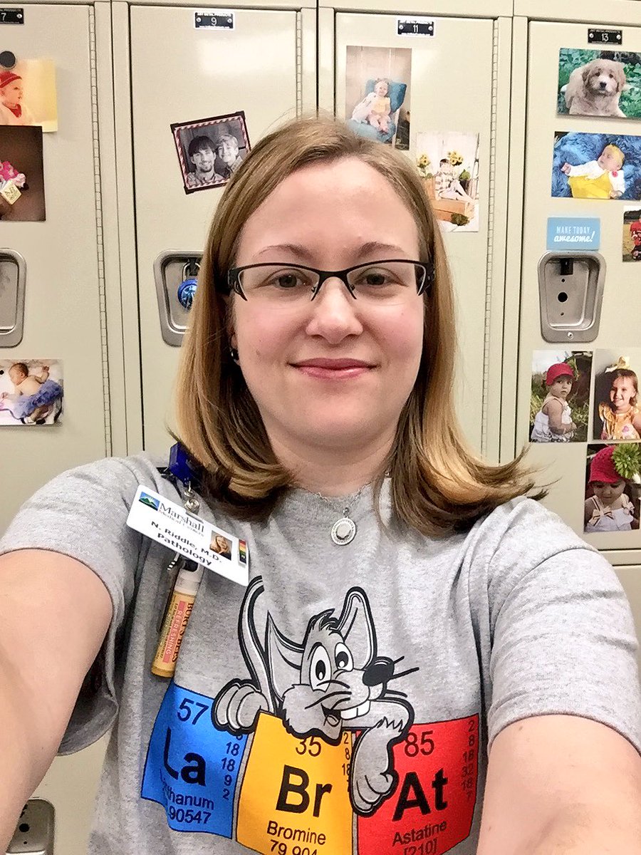 NRiddleMD's tweet photo. #Labfie for #LabWeek Day4-I always โค๏ธ family pics on Lockers. I hope you see "Lab Rat" not "La Brat" like my spouse๐ https://t.co/PXSwjm076l