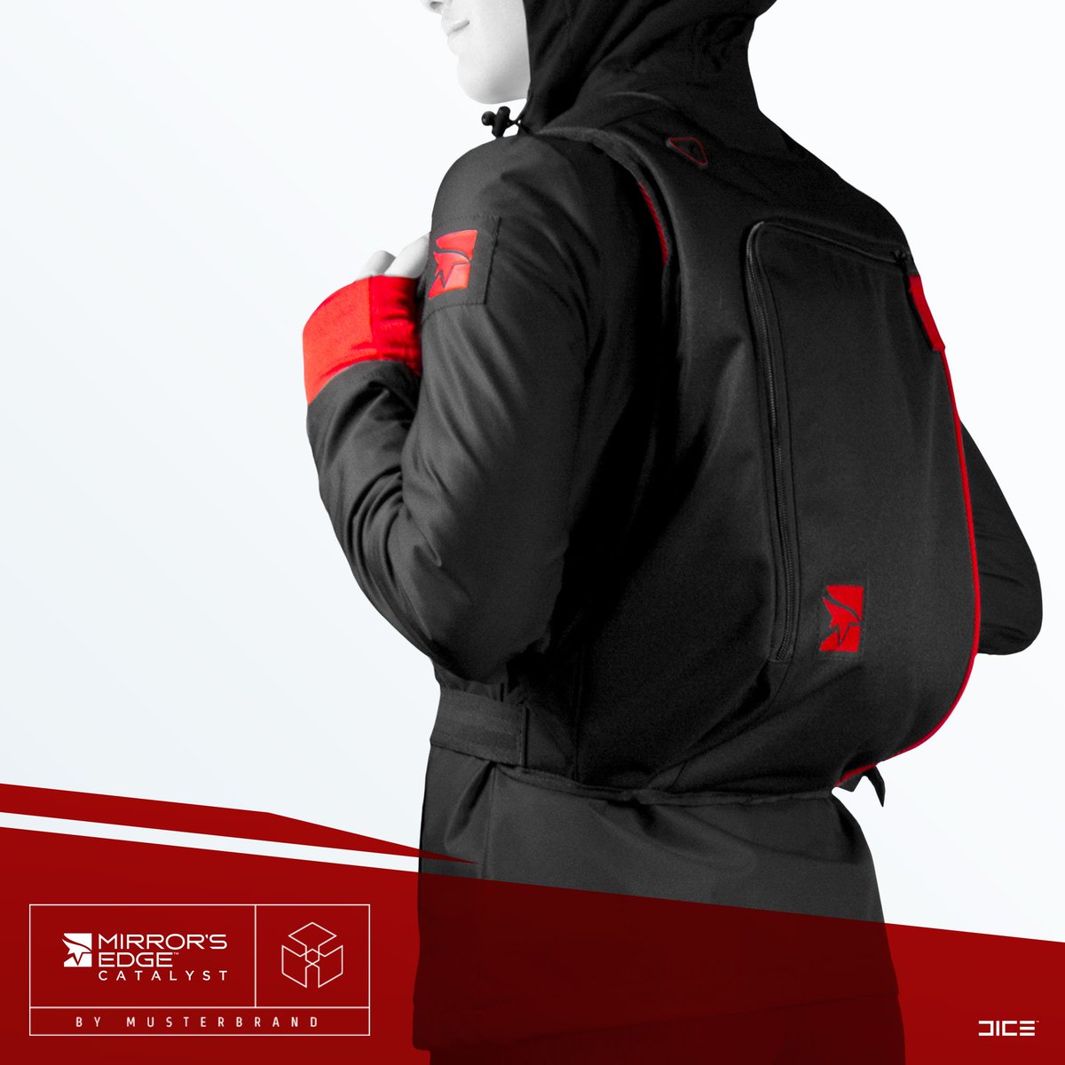musterbrand's tweet photo. Ready... set.. RUN. Our @mirrorsedgeFaith jacket and backpack are shipping NOW. #MECBeta https://t.co/XDasRzSmGE https://t.co/y9GkdOLzEB