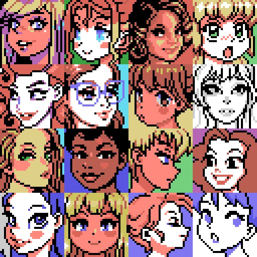 JUSTIN_CYR's tweet image. 16 32x32 Women's portrait studies no.41, MSX palette. #MSX #pixelart