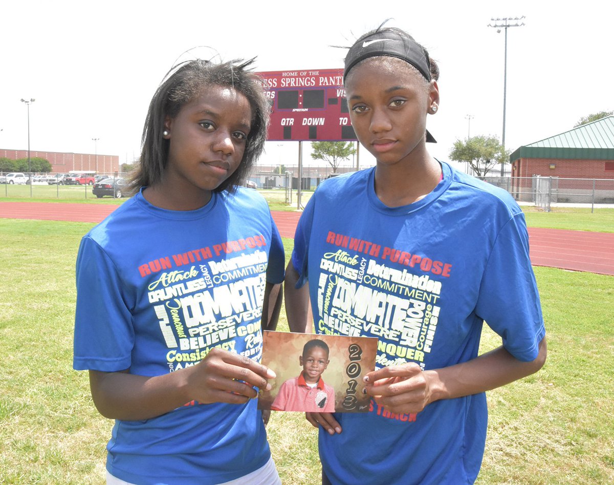 CyFairISD's tweet photo. Honoring a fallen sibling, Panther runners #DoItForBryson | https://t.co/cgloAkEkqy https://t.co/McAkeUn2zR