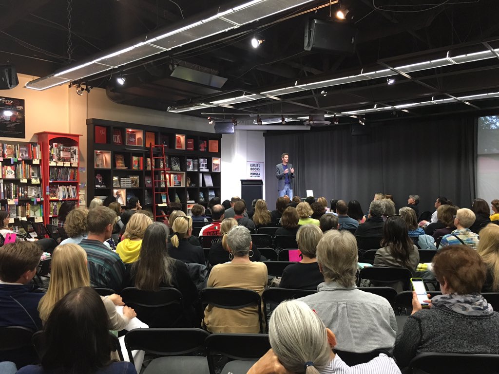 At one of my favorite bookstores, <a href="/keplers/">Kepler's Books</a>, watching my favorite guy, <a href="/waynepacelle/">Wayne Pacelle</a>, dazzle on #HumaneEconomy.