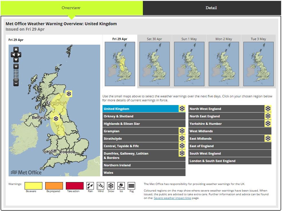 metoffice's tweet image. A yellow severe weather warning for #snow has been updated: bit.ly/1TfL8WH. Stay #weatheraware @metofficeuk