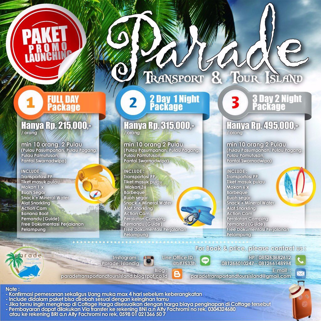 Yuk intip paket wisata kami ke pulau pasumpahan, pagang, pamutusan, swarnadwipa dan banyak pulau lainnya