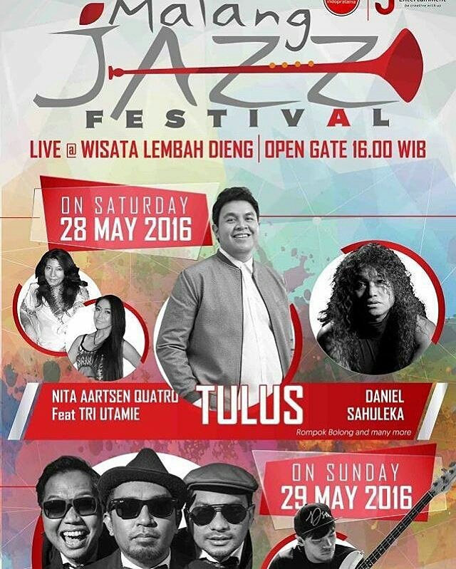 #MalangJazzFest | 28 &amp; 29 Mei 16 | <a href="/TrioLestari/">Trio Lestari</a> <a href="/tulusm/">Tulus</a> dll | Lembah Dieng Malang | <a href="/JE_Malang/">J Entertainment</a> #Musik24Jam