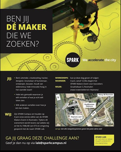 SPARK_Campus's tweet photo. Ben jij de MAKER die we zoeken? Op 4 juni organiseert SPARK Campus het 1e SPARK Makers Event. #sparkmakersevent https://t.co/TVq1Vwwab0