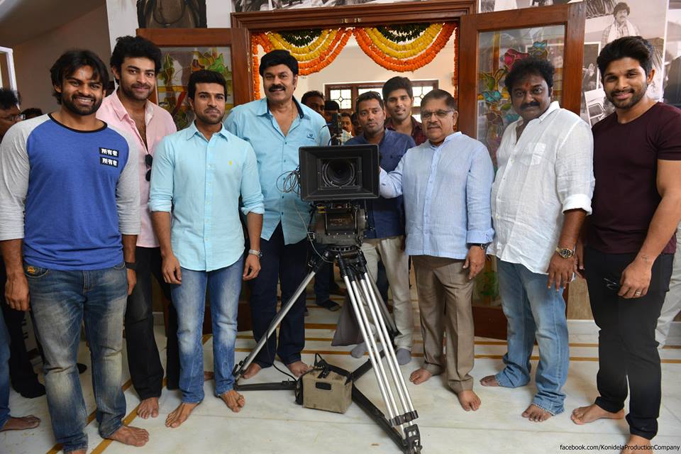 KonidelaPC's tweet photo. Happy to announce that #Chiru150 will be a Pongal 2017 release.. Pooja held at our office today..
#Chiru150Launch https://t.co/IAKKVugHQV