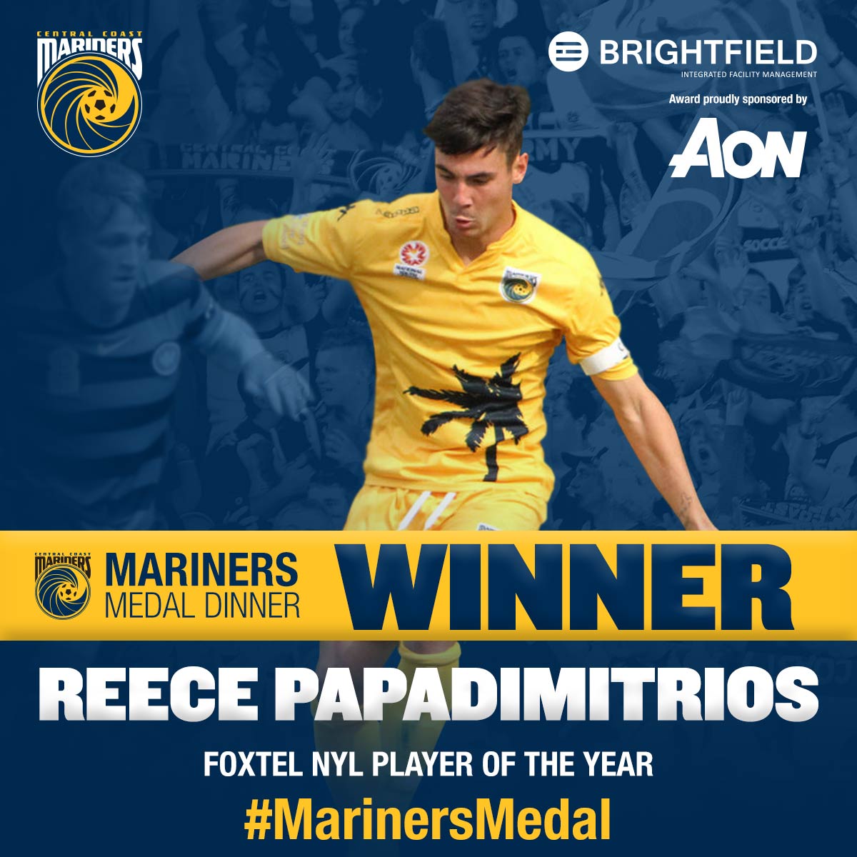 CCMariners's tweet photo. CONGRATS to our rising ⭐️, @reece_papas who claims the #FNYL Player of the Season 🏆 #MarinersMedal https://t.co/cTldETOJii