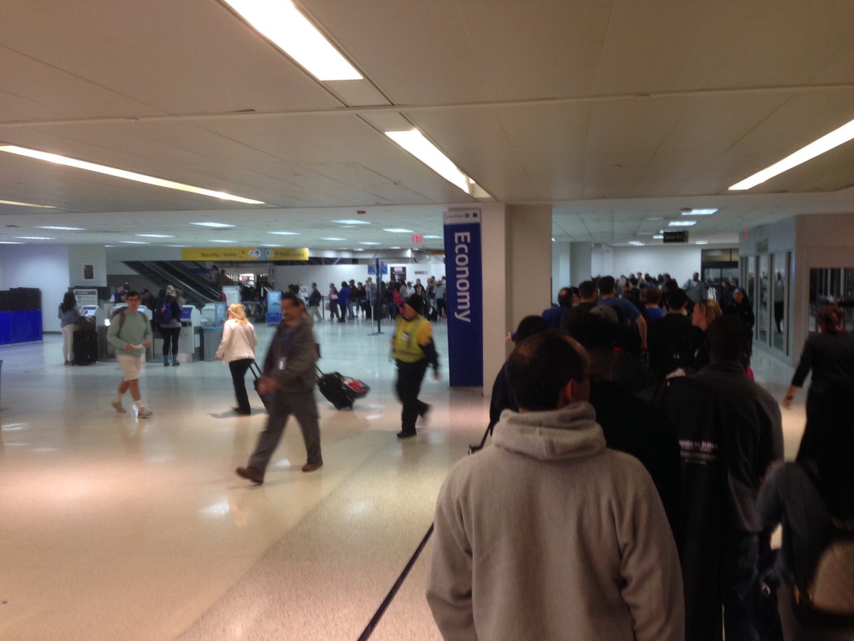 Newark + <a href="/united/">United Airlines</a> are out of their minds thinking these lines are humane for paying customers:  #UnitedFails
