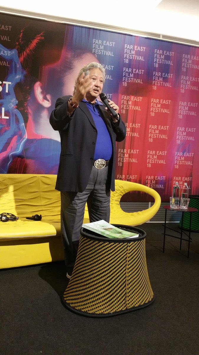 fredambroisine's tweet photo. #SammoHung 洪金寶 stands up to talk about soccer #FEFF18 @fareastfilm #FEFFtalks #JackieChan #Football team rival https://t.co/HgV87q1ZNs