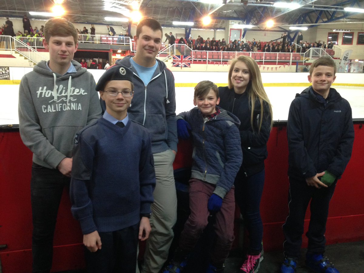 1024 Sqn Competing in skating diamondchallenge for D of E, watched by Prince Edward