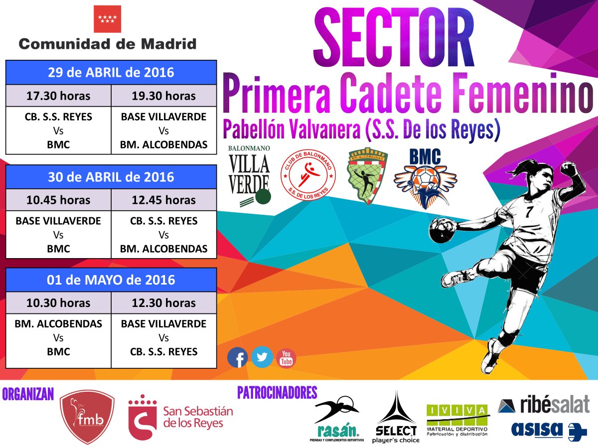 ¡Arrancan las FF Cadetes! A partir de las 17.30h. el mejor balonmano Cadete Femenino en Sanse ¡No te lo pierdas!