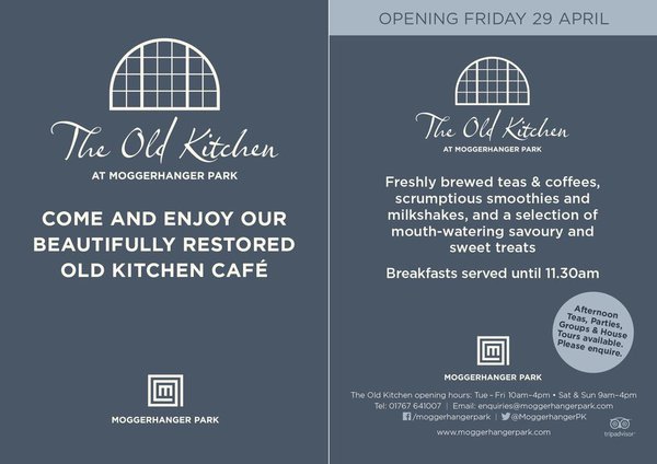 It's OPEN!! Check out the Old Kitchen Café <a href="/MoggerhangerPK/">Moggerhanger Park</a> this #bankholidayweekend #cafe #heritage #Bedford