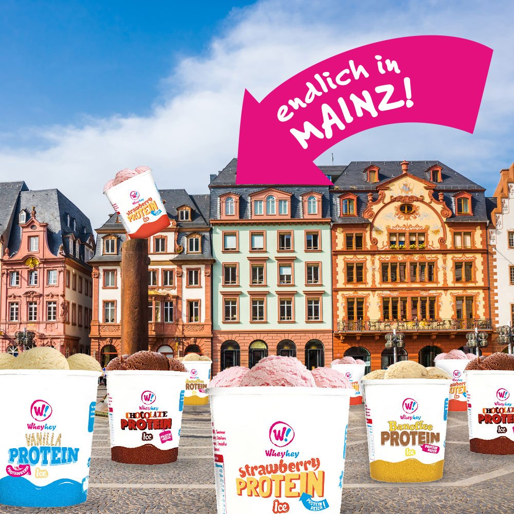 WheyHeyDE's tweet photo. Endlich auch in Mainz! #Wheyhey #Proteineis ab sofort bei MAP SPORTS CLUB! #healthyfood #mainz #wheyheyde https://t.co/NQfFm9BKA3