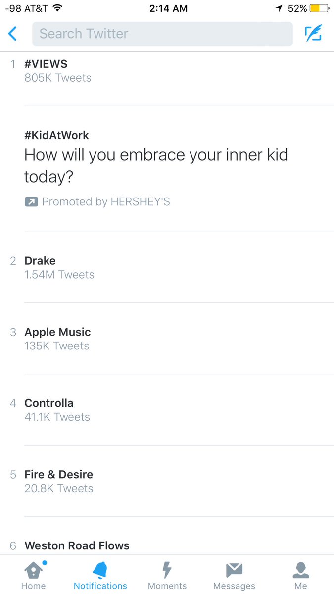 RyanFrazier_'s tweet photo. Every one of the Top 20 Trends on Twitter right now are @Drake related. Talk about POWER. #Views https://t.co/ISAbOndyez