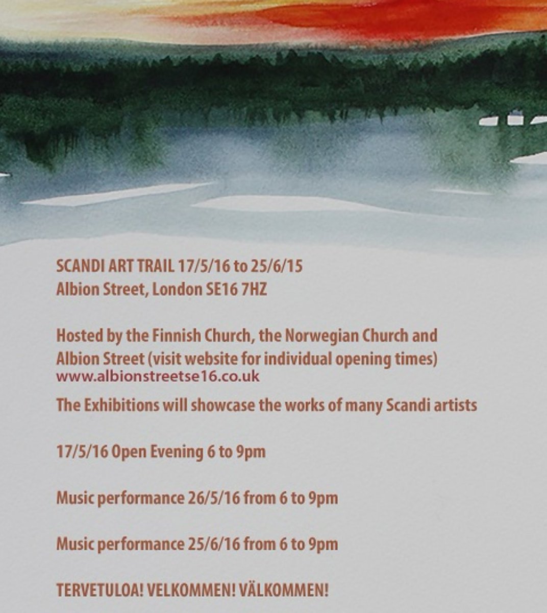 WorgInfo's tweet photo. Coming soon @ScandiArtTrail @se16albion @se16hour @norchurchlondon @Lontoonkirkko @CafeDeliFelice @Norwegian_Arts https://t.co/Plw71k1g2Q