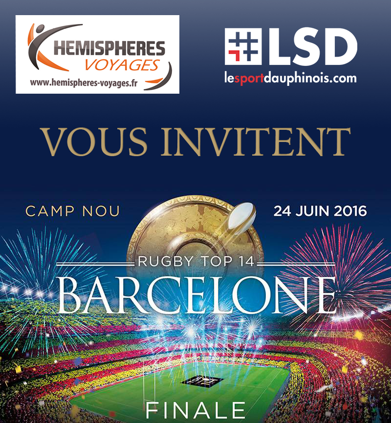 SportDauphinois's tweet photo. 97 998 places vendues pour la finale du TOP14 à Barcelone ! On vous #offre les 2 dernieres ! https://t.co/jfZYa8tPsf https://t.co/ZVWNKh9EYS