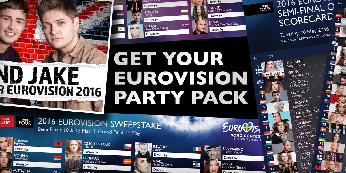 Sweepstake, scorecards, Joe and Jake poster. What every good #Eurovision party needs! bbc.in/1NCWV4V