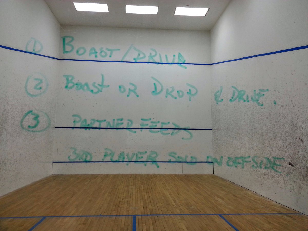 SquashNation's tweet photo. #squash #squashadvice #threeplayer #session #boastanddrive #addvariations #drivefeeds & #solo - #drives &or #volleys https://t.co/R0sKcsgZGG