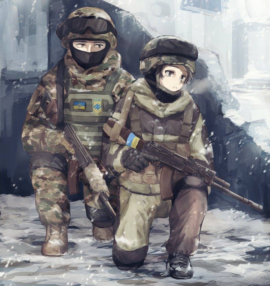 Ukrainian soldiers now in anime! Drawn by the Japanese artist known in