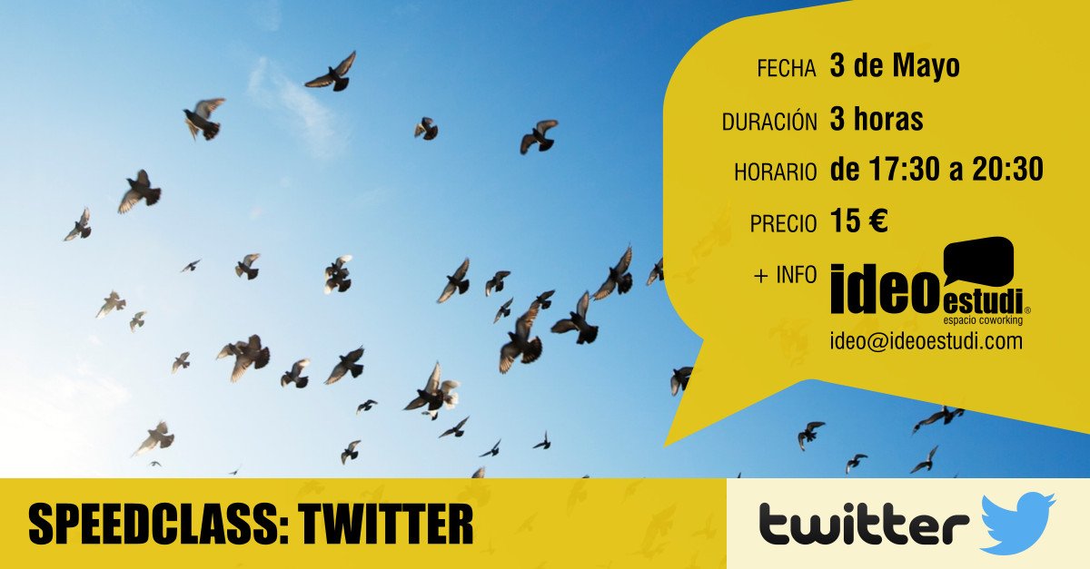 laexprimidora's tweet image. Nuevos cursos en Ideo Estudi para este mes de mayo. 3 de mayo #Speedclass de #twitter + info en ideo@ideoestudi.com