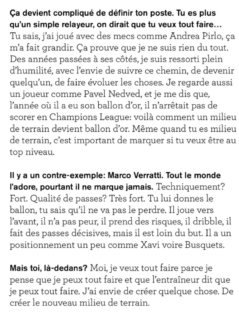 DalQueDal's tweet photo. Pogba dans So Foot. Sur l'importance de marquer des buts pour un milieu de terrain. Et un mot sur Verratti. https://t.co/JrTBgiol1r