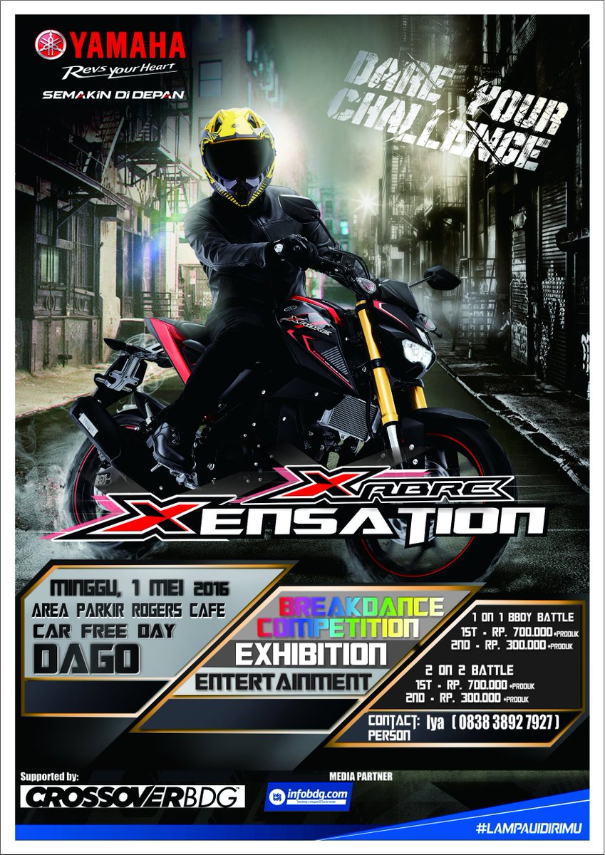 HeartenlyID's tweet photo. Xabre Xensation by Yamaha: 1 Mei 2016 Car Free Day Dago https://t.co/NB6McsMcpM https://t.co/2ENKAQjFzX