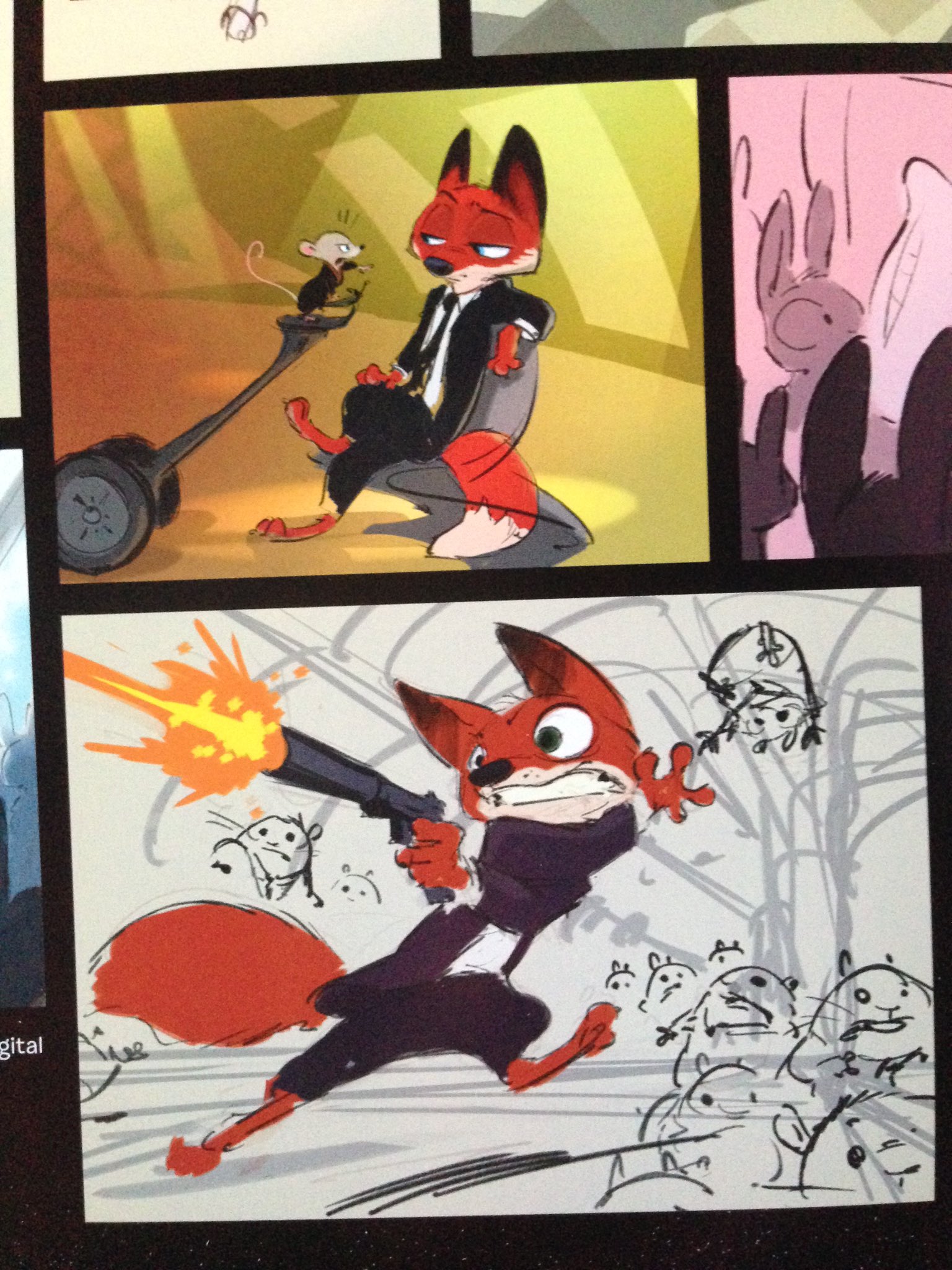 工藤あきら ー No Twitter ズートピアのアートブックを映画鑑賞したのでじっくり見てた やはりカラースクリプトがネタバレってたw イメージボード なページを見ると最初はニックが主人公だったのが理解出来る ニックとジュディでスパイアクションが見たいなぁ