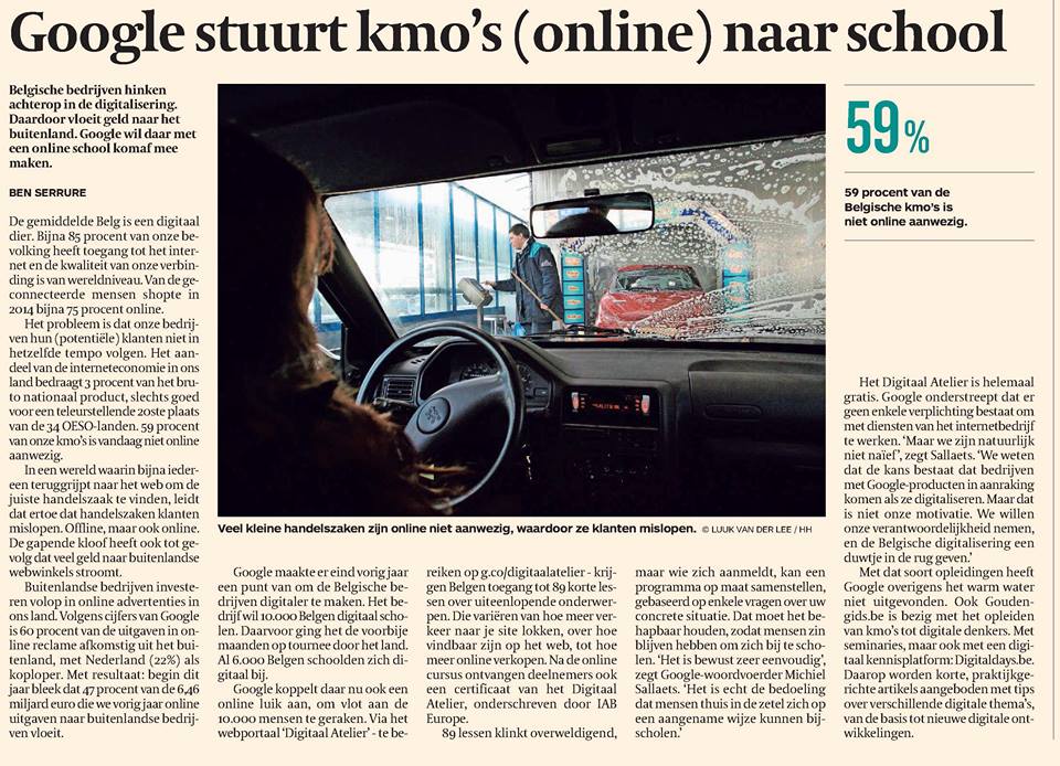 digitaldays_be's tweet photo. "Google vond het warm water niet uit. Ook #digitaldays.be biedt seminaries en artikels aan kmo's." #score #detijd https://t.co/ggIQKt7tP6