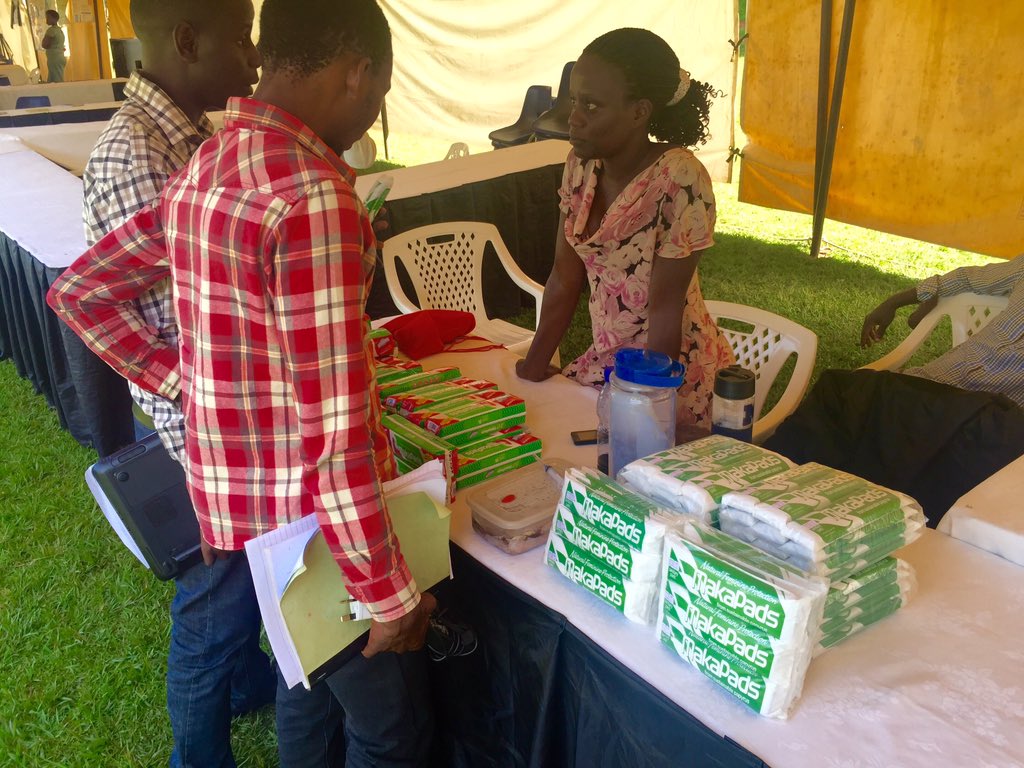 Makerere's tweet photo. #Makapads stall at #worldveterinaryday #OneHealth exhibition, Freedom Sq #Kampala w/ @CEDAT1 https://t.co/siuy4ZOQWN