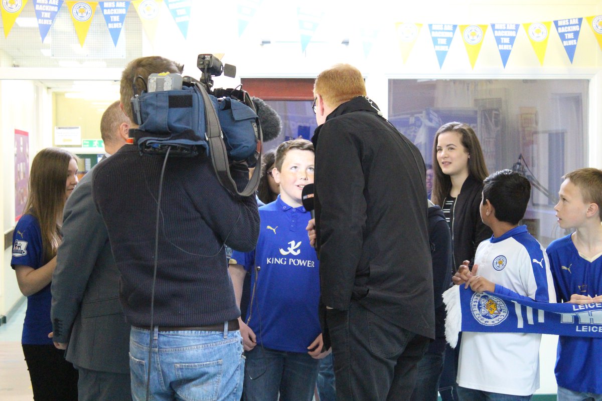 ManorHighSchool's tweet photo. #backingtheblues: chanting filmed by @SkySports radio interview by @BBCLeicester. Who's next? @LeicsMercury @bbcemt https://t.co/7OjnbC1GzB