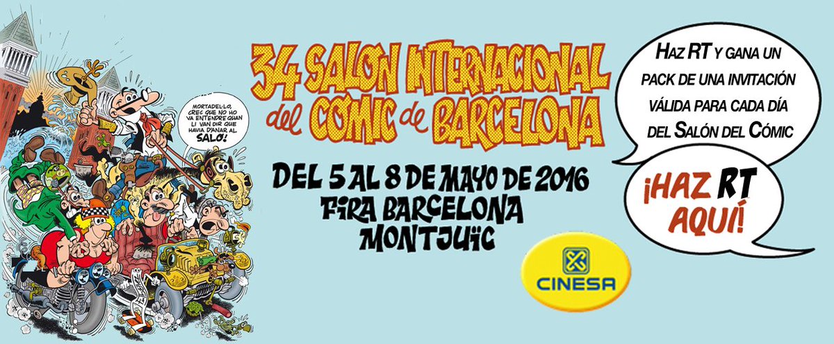 Cinesa's tweet photo. 💥¿Te gustan los #Comics 😛💬? Haz 🇷️🇹️ y ¡podrás ganar entradas para el #SalonComicBCN! Bases👉https://t.co/lSHI5XFUQV https://t.co/jGuySh7Euu