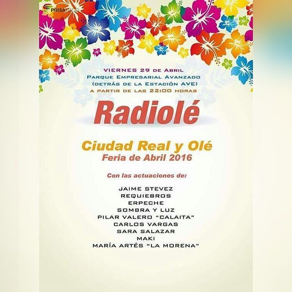. <a href="/JaimeStevez1/">Jaime Stevez</a> te espera esta noche en la Gala <a href="/RadioleCLM/">Radiolé CLM</a> #CiudadRealYOlé y el finde en la Feria de <a href="/ayto2hermanas/">Dos Hermanas</a>