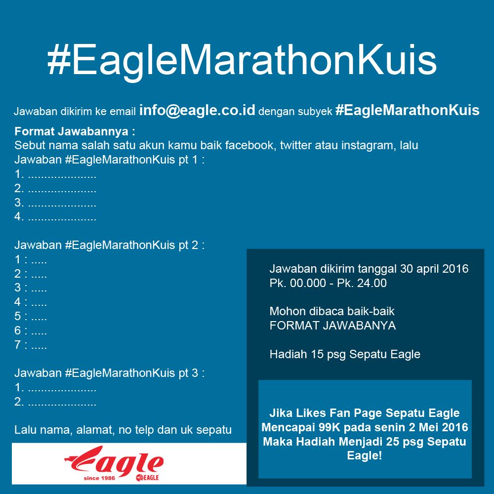 sepatueagle's tweet photo. Guys, ini cara jawab #EagleMarathonKuis ya! mohon dibaca baik-baik... https://t.co/i4mJ60ZRFs