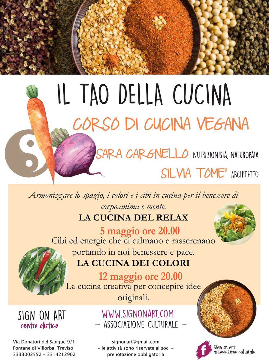 #corsi #essiccazione #vegan #tao <a href="/missvanilla/">Sara Cargnello</a> a Treviso.
Correte a iscrivervi: salute e armonia in cucina garantite!
