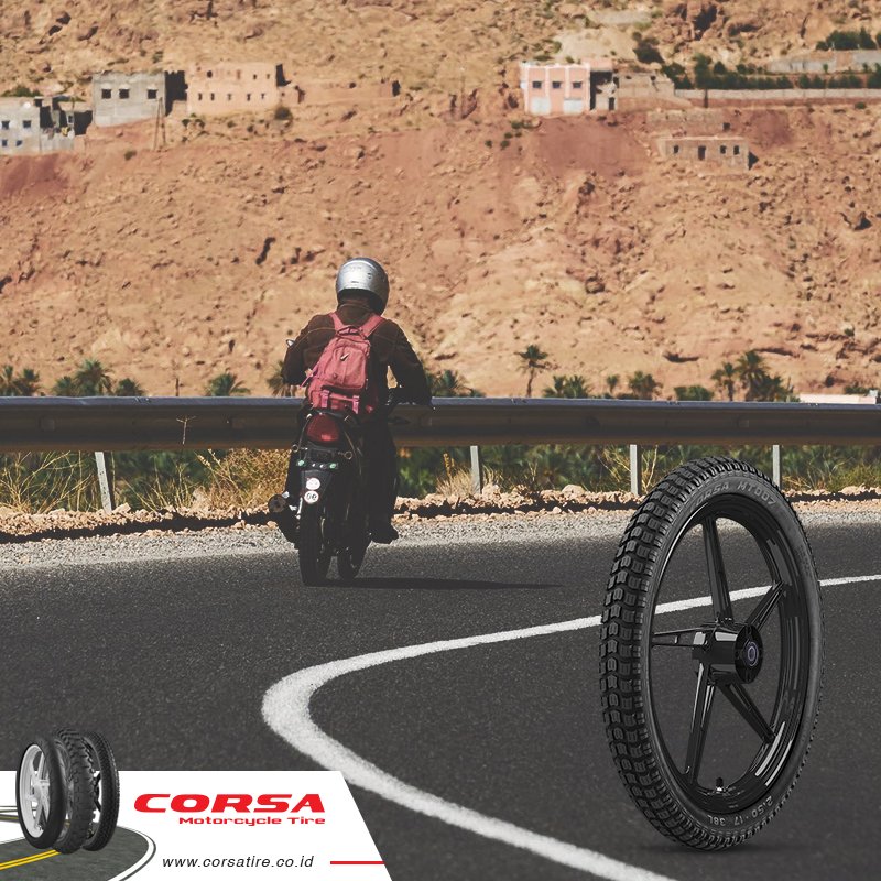 Ban Corsa MT 007 emang  cocok untuk melibas jalan aspal ataupun tanah. Kalau ban Corsa motormu tipe apa, Bro?