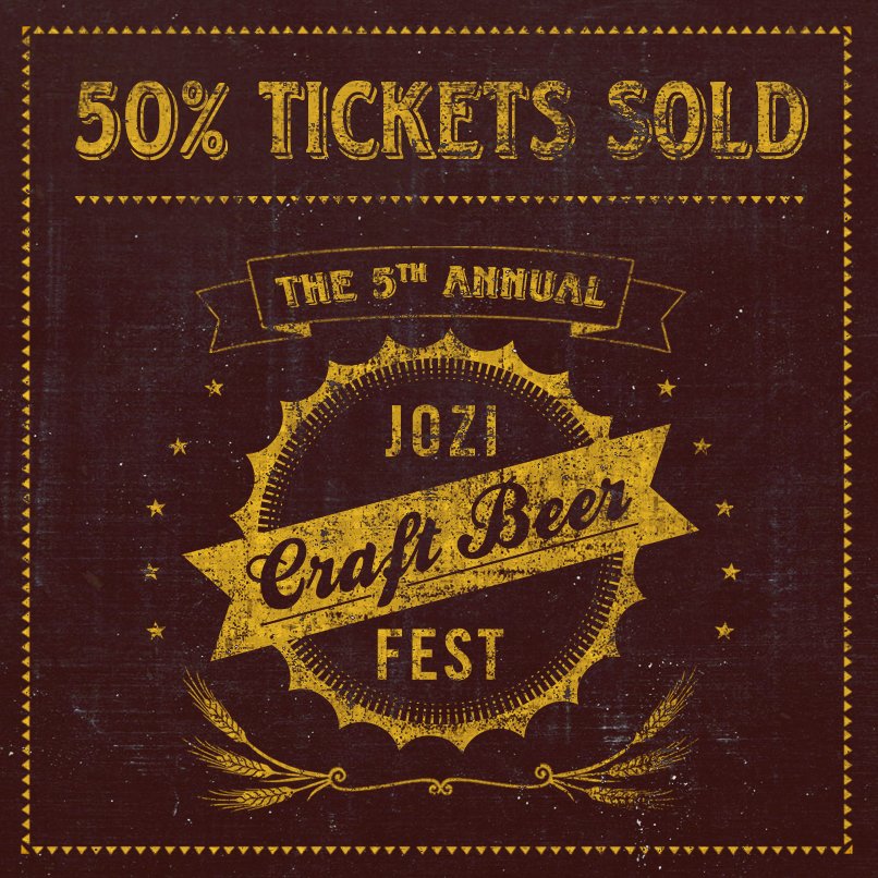 jhbcraftbeerfst's tweet photo. FIRST WARNING CALL.... We are 50% sold out. Dont miss out, secure tix here - https://t.co/13cwSnihLX https://t.co/85TKIZTW9J