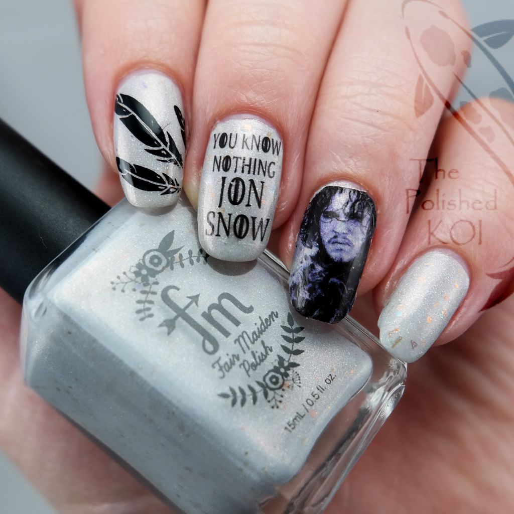 Jon Snow ❤ 
bit.ly/23d48dQ
#nailart #nails #fairmaidenpolish #got #GameofThrones #JonSnow