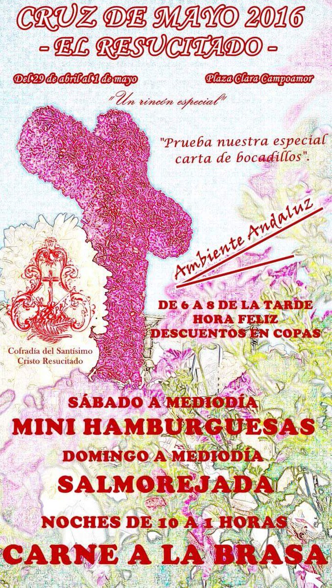 ResucitadoMontr's tweet photo. Y llegó el día... CRUZ DE MAYO 2016 🎉🎉
 #quenotelocuenten #unrinconespecial https://t.co/buFcEOsz2p