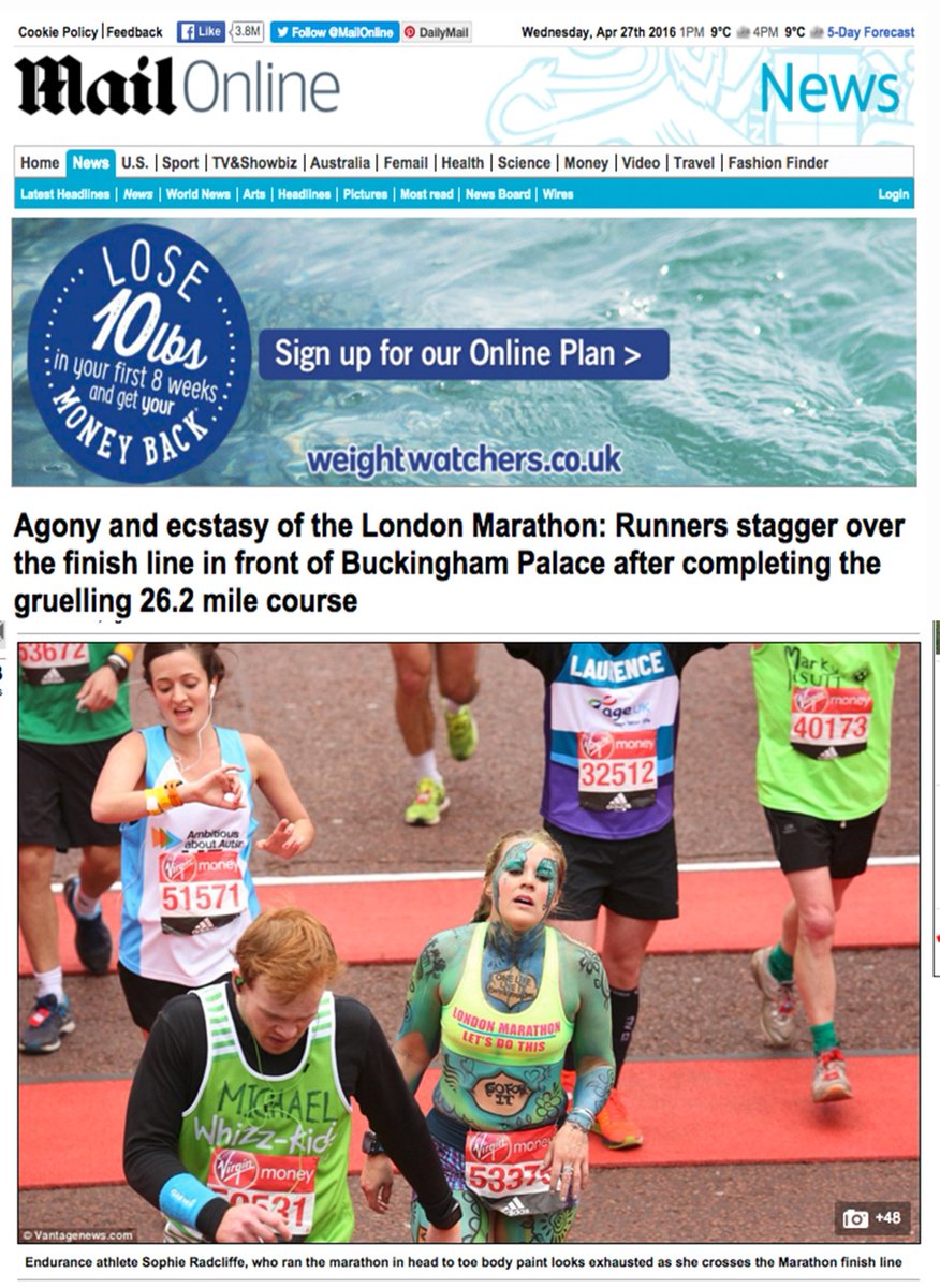 challengesophie's tweet photo. Why I ran the London Marathon in body paint - it's on the blog! https://t.co/MemIcvxIB9 #BodyPositivity https://t.co/JOxKtaeclD