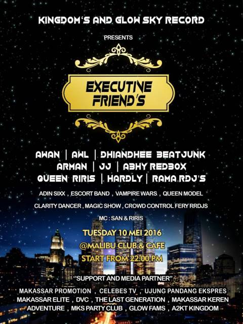 AdinSixx_ID's tweet photo. "EXECUTIVE FRIENDS"

Performance ;
- AWL feat; QueenRiris (Kingdoms)
- Adin Sixx (Solo Guitar feat DJ)
- @VW_band https://t.co/GLg8eM9hEu