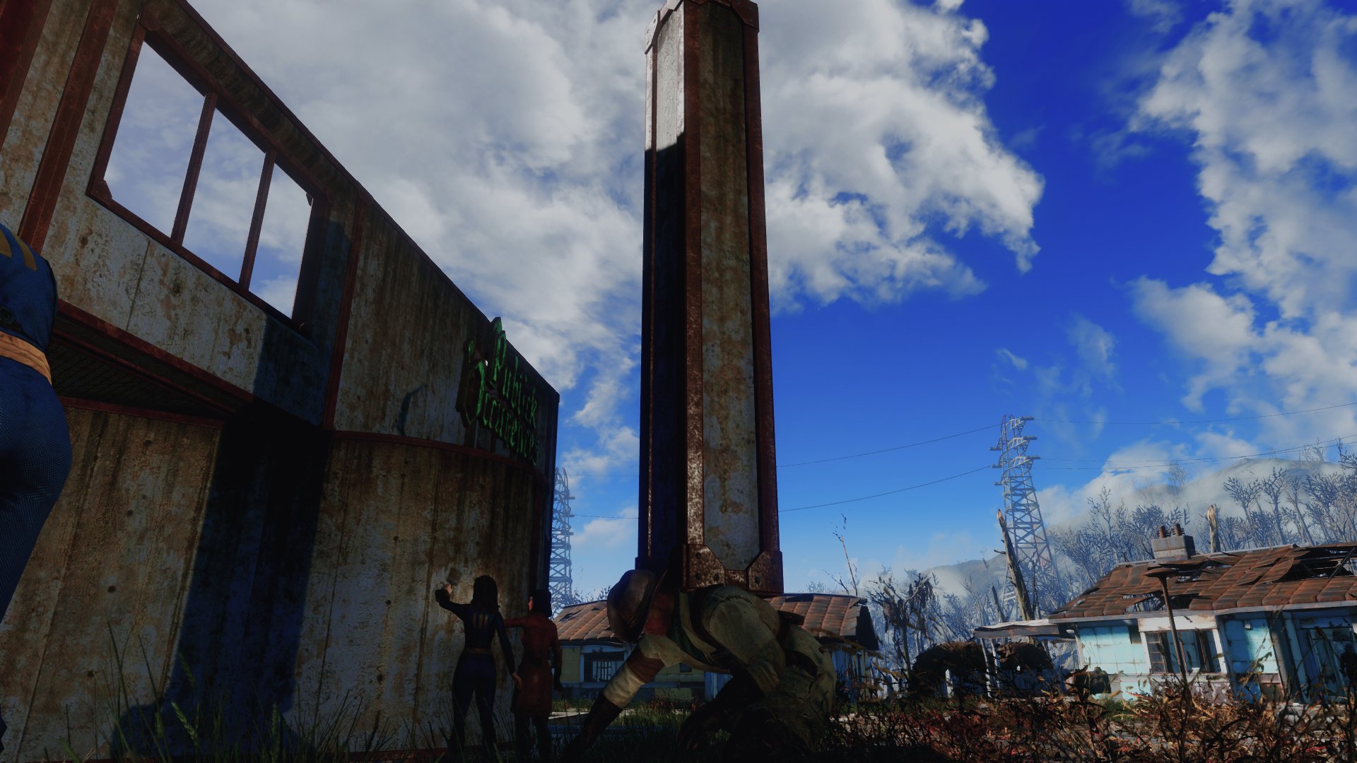 ピピ Fo4 パイパーのパブリックオカレンシズを皆と一緒に建築 市長とパパは力を合わせてコンクリの壁を運んでるね ママとパイパーは壁を塗ってるのかな ガービーは１人でコンクリ柱を運んでるね Fallout4 Fo4ifストーリー